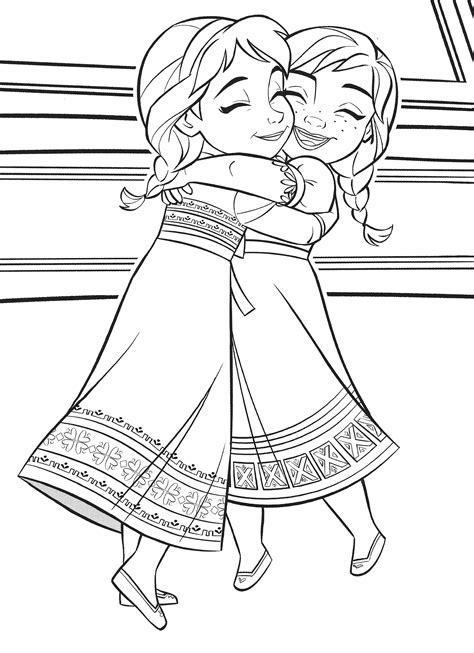 elsa and anna coloring